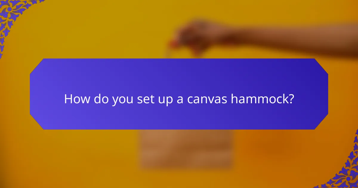 How do you set up a canvas hammock?
