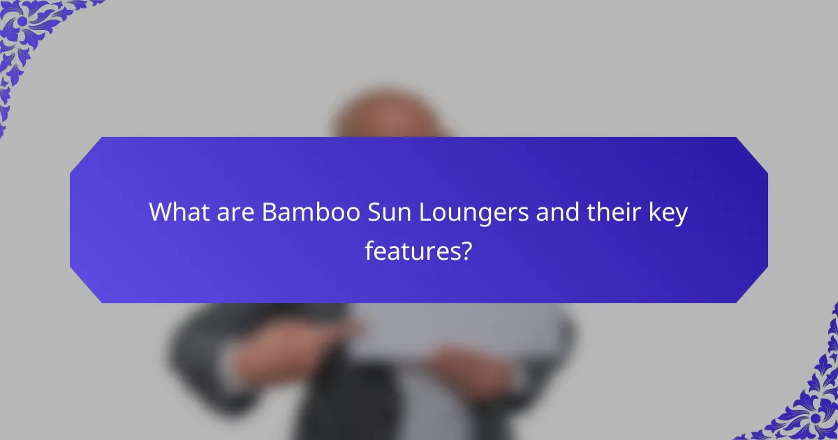 What are bamboo sun loungers and their key features?
