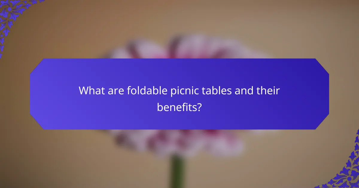 What are foldable picnic tables and their benefits?