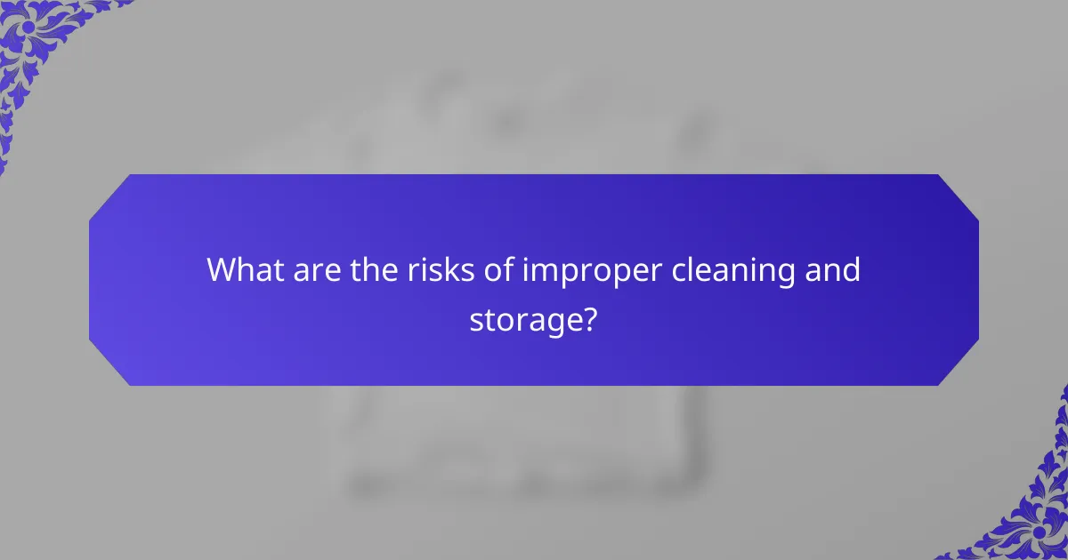 What are the risks of improper cleaning and storage?